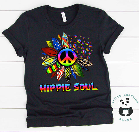 Hippie Soul Peace Tshirt Black